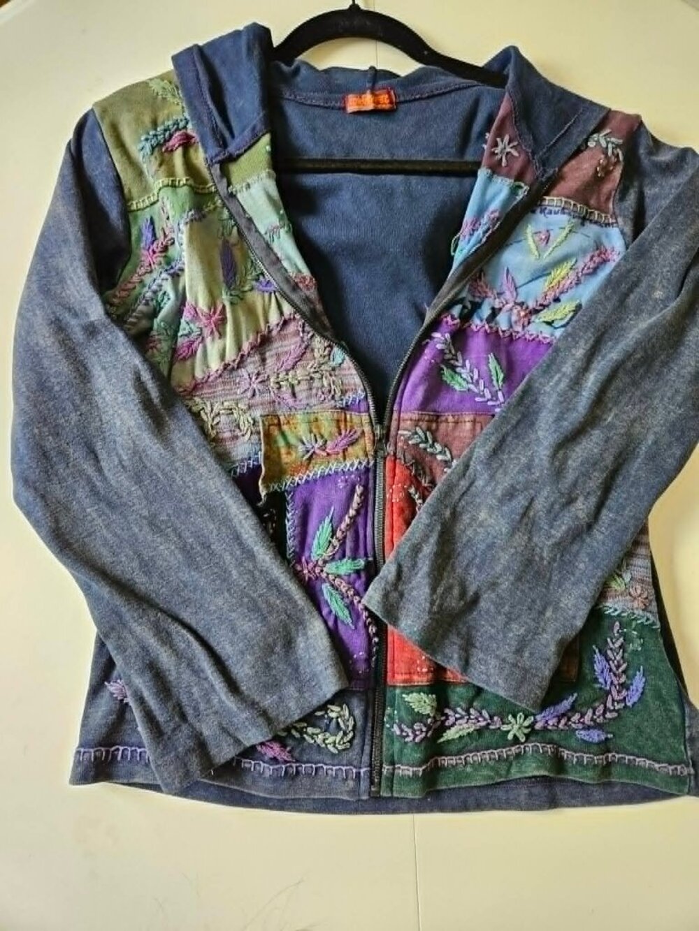 Cotton Patchwork Jacket & Cami Size L